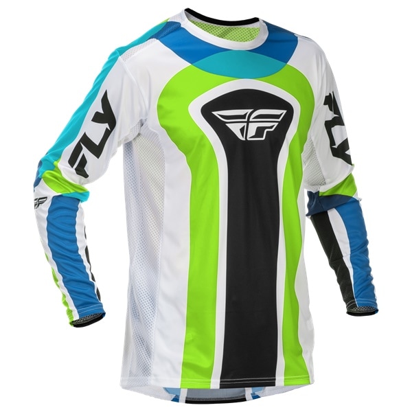 FLY LITE LIMITED EDITION CURRENT ホワイト/ライム/ブルー MXジャージ 