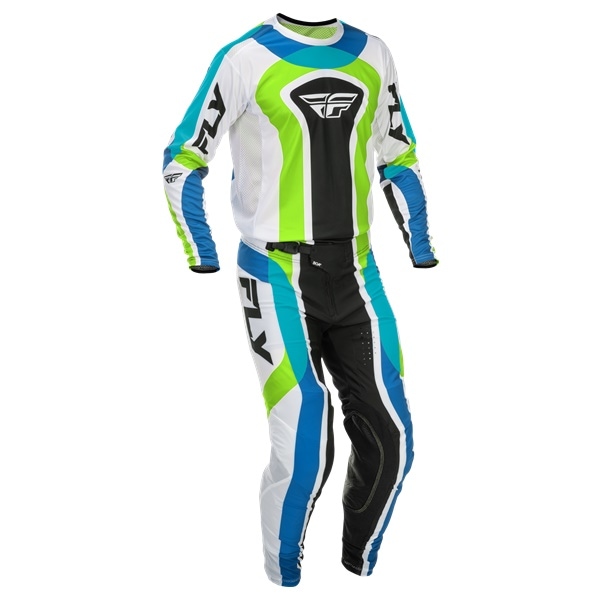 FLY LITE LIMITED EDITION CURRENT ホワイト/ライム/ブルー MXウエア 上下セット 