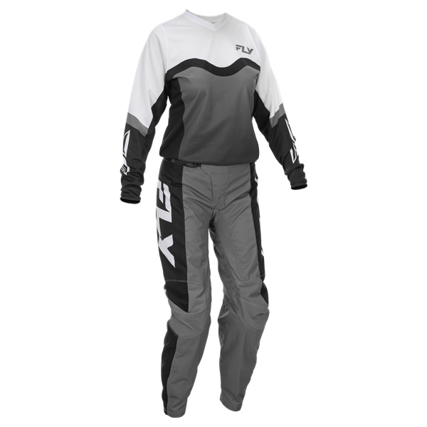 【ガールズ】FLY F-16 グレー/ブラック/ホワイト MXウエア 上下セット