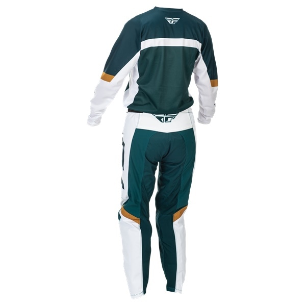 【ガールズ】FLY F-16 ティール/ホワイト/ゴールド MXウエア 上下セット