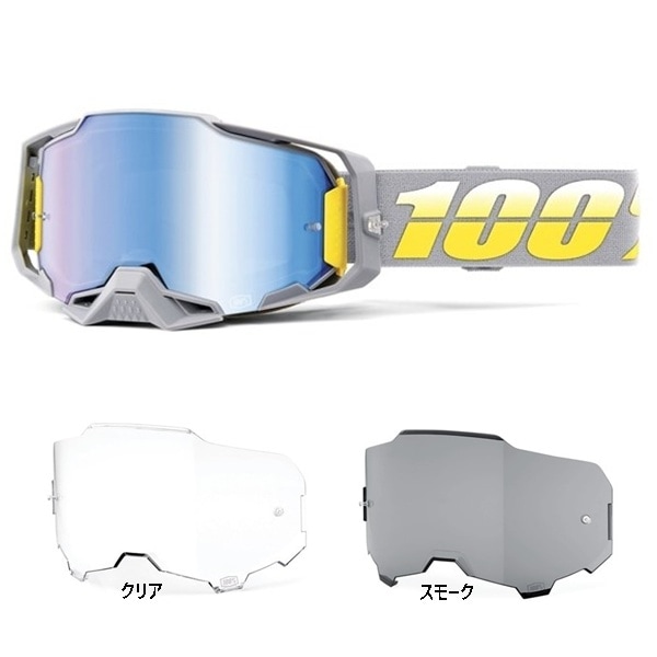 100% ARMEGAゴーグル ゴールド 交換レンズ付き ゴーグル,100%,ARMEGA