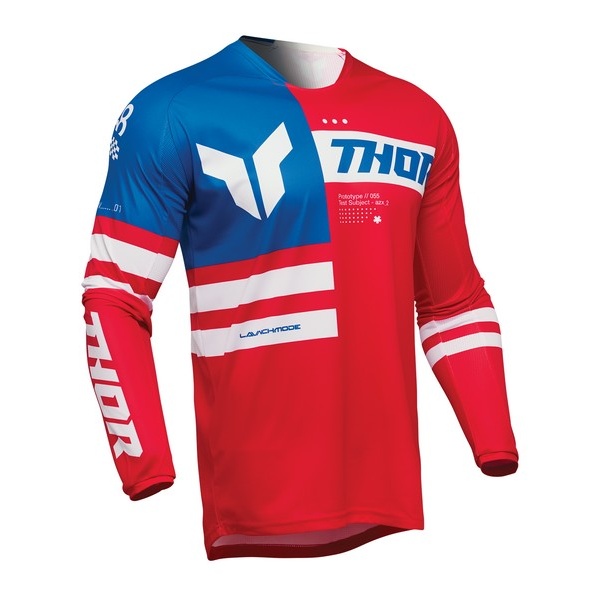 THOR  LAUNCH PATRIOT レッド/ホワイト/ブルー MXジャージ ＜アウトレット：送料無料対象外、返品・交換不可＞＜アウトレット：送料無料対象外、返品・交換不可＞
