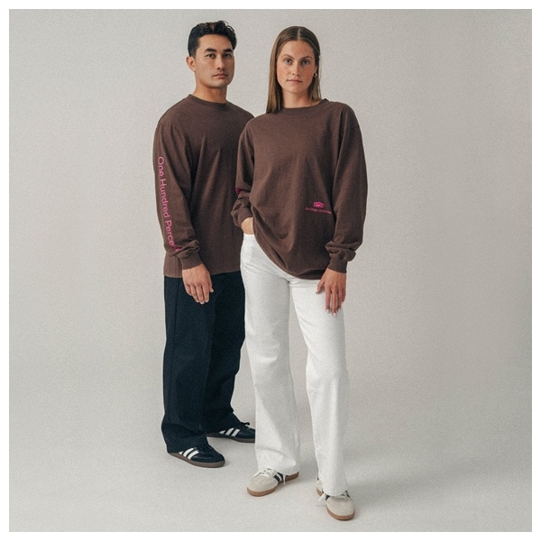 TERRA ロングスリーブTシャツ オーバーサイズ チョコレート 100
