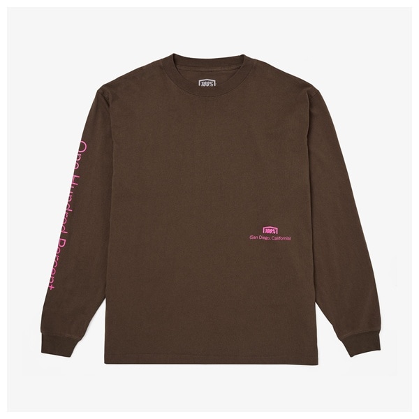 TERRA ロングスリーブTシャツ オーバーサイズ　チョコレート 100％