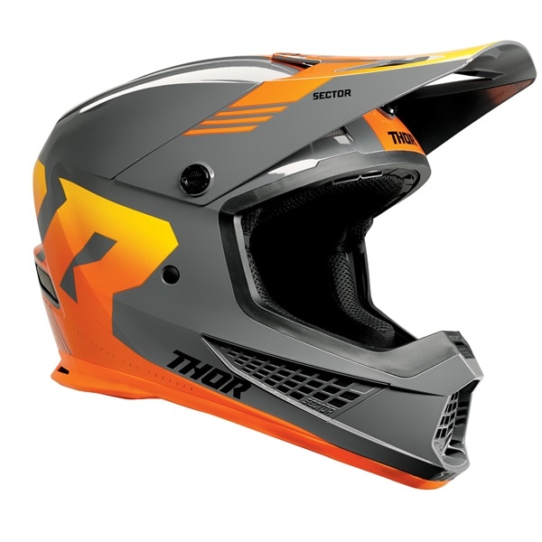 ＜春の開幕応援セール＞ '24モデル SECTOR2 SG ヘルメット CARVE：CHARCOAL/ORANGE ［SG/PSC・MFJ公認] THOR
