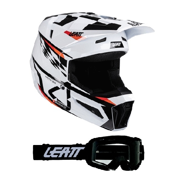 ＜春の開幕応援セール＞ 【キッズ】LEATT MOTO 3.5 ヘルメットキット ホワイト［SG規格］[MFJ公認]