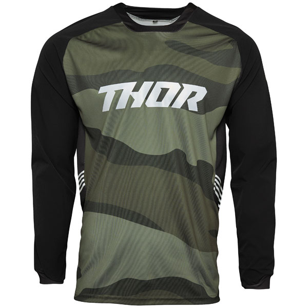 ＜春の開幕応援セール＞ THOR TERRAIN MXジャージ グリーン/カモ  '21/'22モデル【アウトレット：送料無料対象外、返品・交換不可】