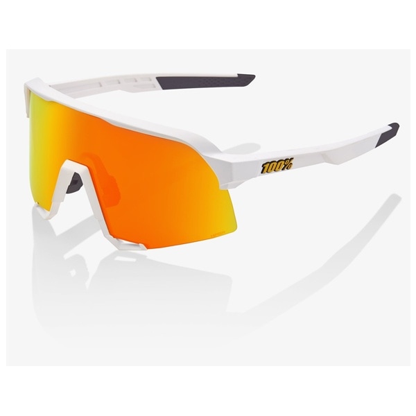 100% S3 サングラス　Soft Tact White（Hiperレッド マルチレイヤー ミラーレンズ）