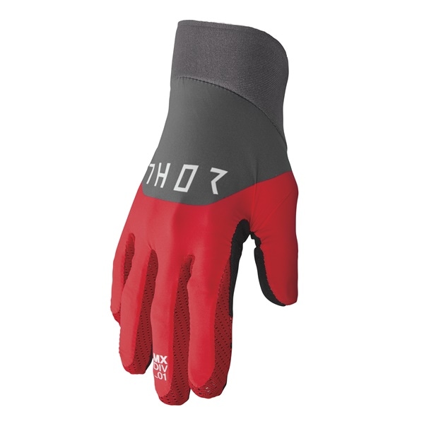 最終アウトレット'23モデル AGILE RIVAL MXグローブ レッド/チャコール THOR【アウトレット：送料無料対象外、返品・交換不可】