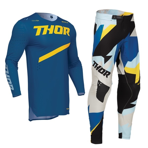 ＜サマーバーゲン＞THOR  SPORT BRAVE ブルー ＭＸ上下セット【セール商品につき返品・交換不可】