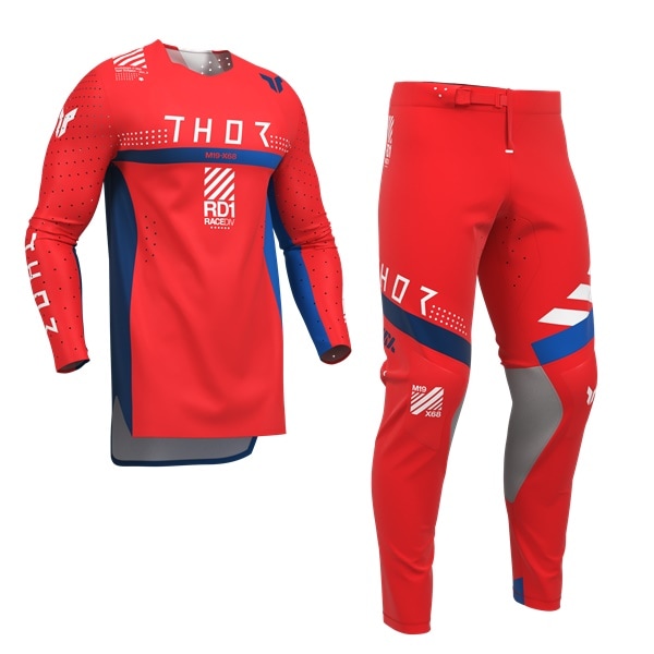 お盆セール＞ THOR SPORT SYNTH レッド MXウエア 上下セット【セール