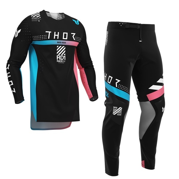 お盆セール＞ THOR SPORT SYNTH ブラック MXウエア 上下セット【セール