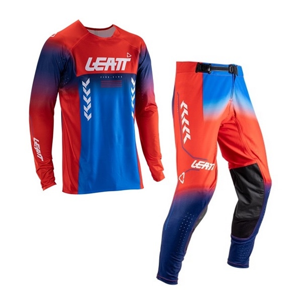 ＜お盆セール＞ LEATT 5.5 MXウエア 上下セット ロイヤルブルー/レッド【セール商品につき返品・交換不可】
