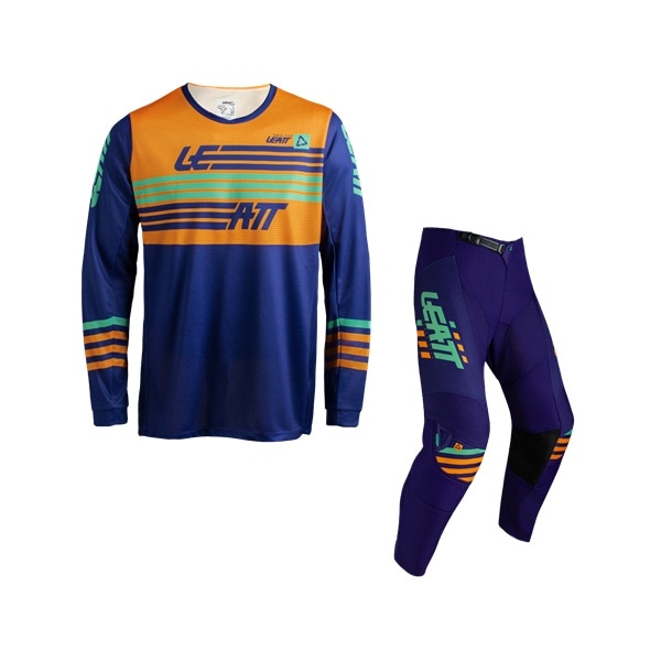 【キッズ】LEATT RIDE KIT 3.5 上下セット ストライプス オレンジ '27モデル