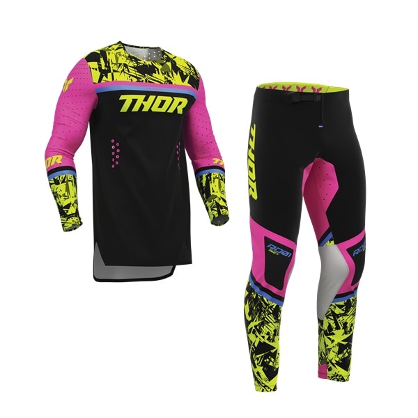 セントクリストファー　セットアップ上下Mサイズ THOR SPORT MXウエア 上下セット PUNKD ブラック/フューシャ '27モデル