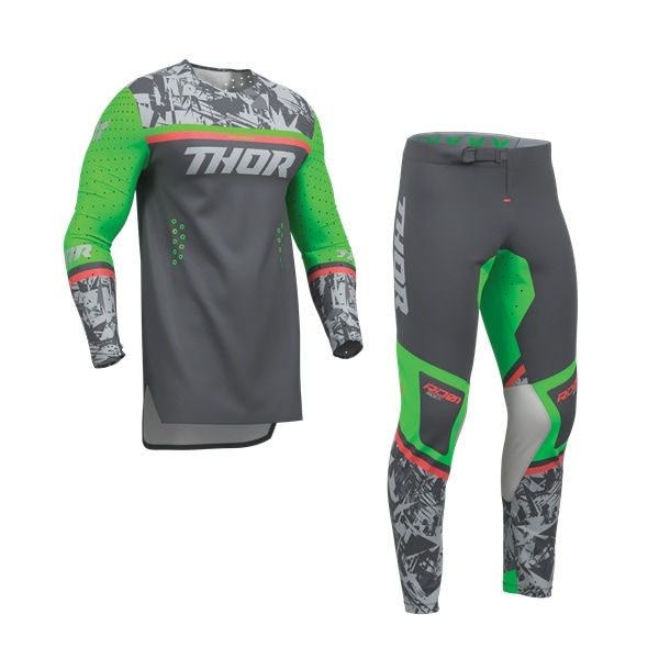 THOR SPORT MXウエア 上下セット PUNKD チャコール/グリーン '27モデル