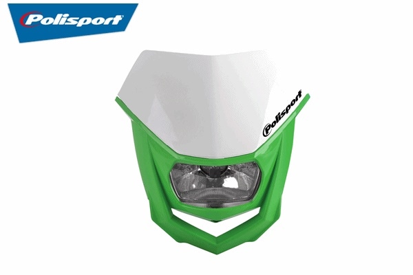 タイムセール＞ホワイト/グリーン HALOヘッドライト POLISPORT＜セール