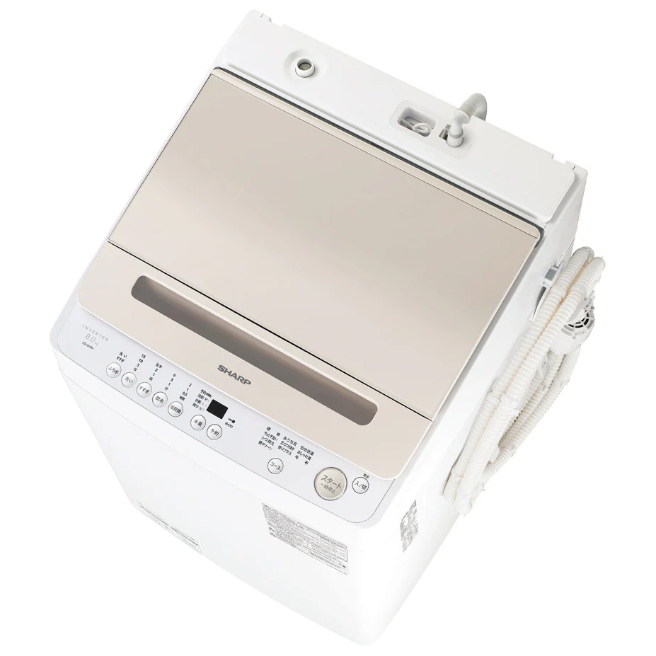 シャープ(SHARP) 全自動洗濯機  8kg シャ－プ ES-GV8H-N シャープ 8.0kg ゴールド系 初期不良対応不可 新生活
