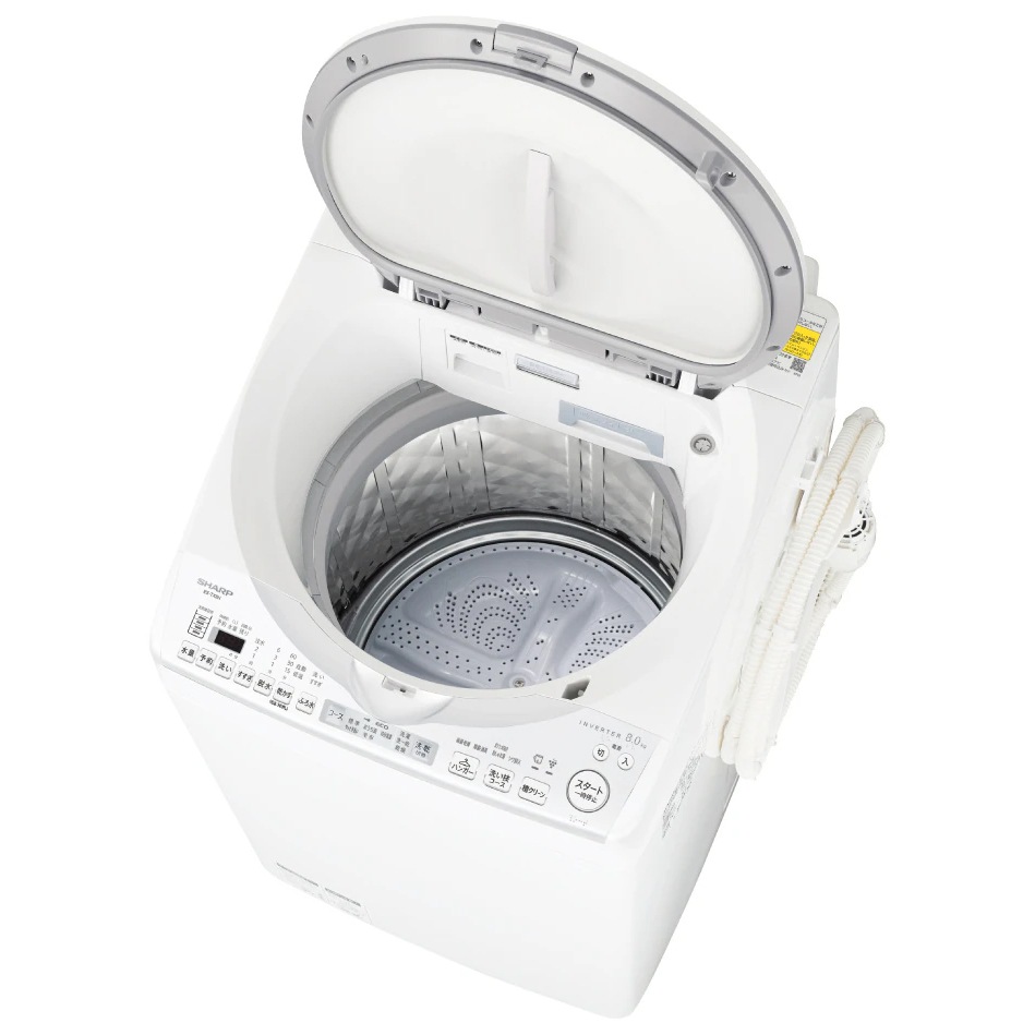 SHARP シャープ  ES-TX8H-W タテ型洗濯乾燥機 ES-TX8H-W ホワイト系 洗濯/乾燥容量：8.0/4.5kg 初期不良対応不可 新生活