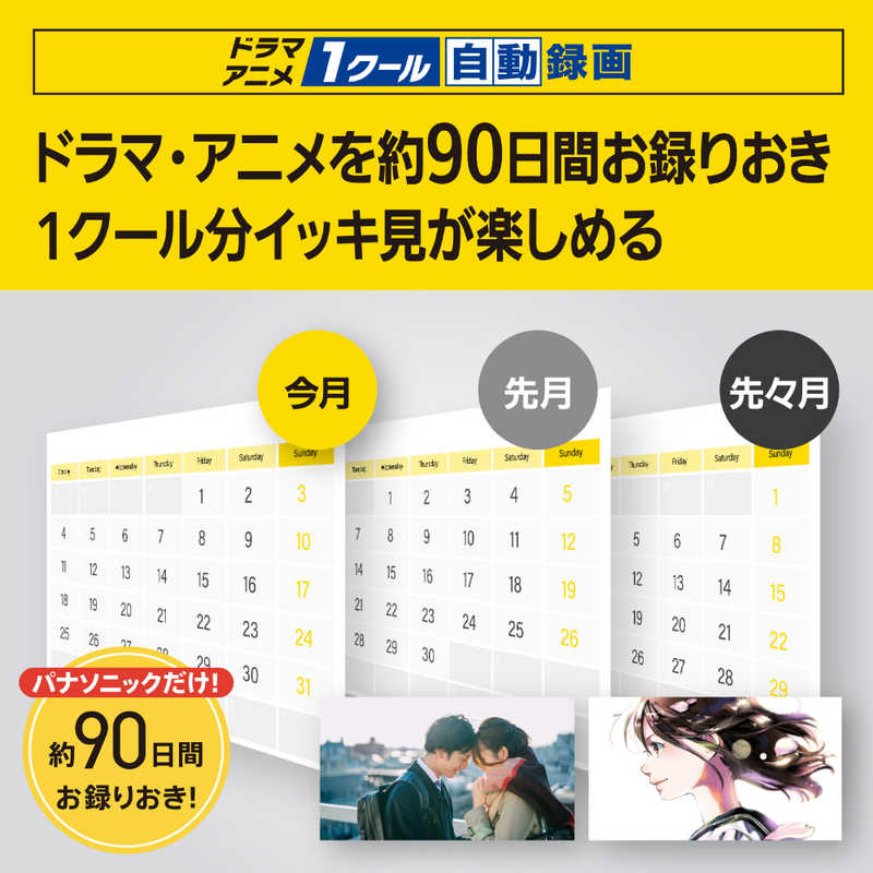 パナソニック Panasonic ブルーレイレコーダー [HDD容量:1TB 1.3倍/1.6倍速再生対応 ドラマ・アニメ1クール自動録画 3番組同時録画モデル 4Kチューナー内蔵ディーガ ] DMR-4T103