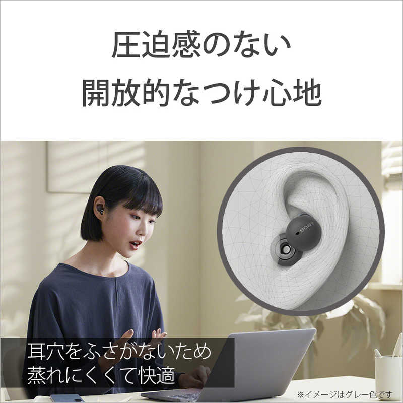 ソニー SONY LinkBuds フルワイヤレスイヤホン グレー [リモコン・マイク対応 /ワイヤレス(左右分離) /Bluetooth]　WF-L900WM ホワイト