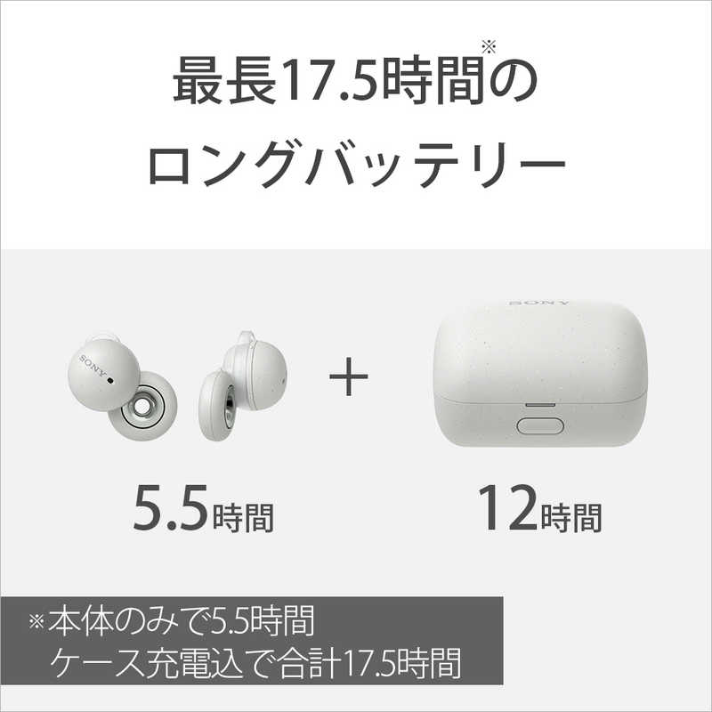 ソニー SONY LinkBuds フルワイヤレスイヤホン グレー [リモコン・マイク対応 /ワイヤレス(左右分離) /Bluetooth]　WF-L900WM ホワイト