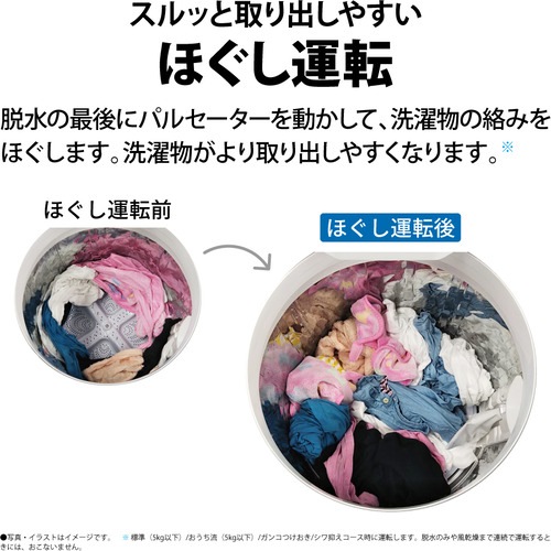 シャープ(SHARP) 全自動洗濯機 洗濯7kg ES-GV7H-P 穴なし槽 ピンク系 