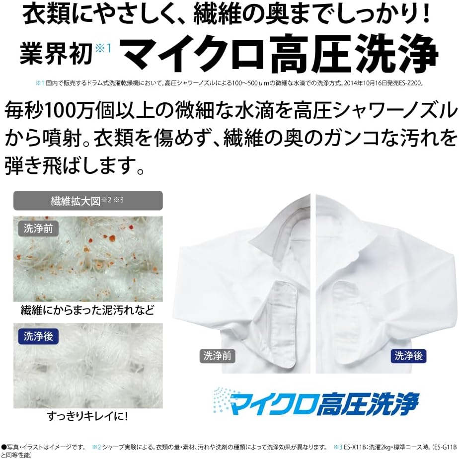 シャープ ドラム式 洗濯乾燥機 洗濯11kg 乾燥6kg 幅59.6cm ヒートポンプ乾燥 乾燥フィルター自動掃除 ES-G11B-SL 左開き シルバー  初期不良対応不可 【沖縄・離島不可】【代引き不可】【配達日時指定不可】