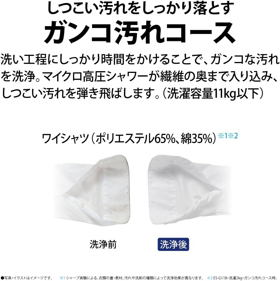 シャープ ドラム式 洗濯乾燥機 洗濯11kg 乾燥6kg 幅59.6cm ヒートポンプ乾燥 乾燥フィルター自動掃除 ES-G11B-SL 左開き シルバー  初期不良対応不可 【沖縄・離島不可】【代引き不可】【配達日時指定不可】
