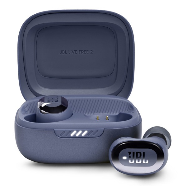 JBL LIVE FREE 2 ブルー Bluetooth 5.2 ハイブリッドノイズキャンセリング 完全ワイヤレス イヤホン (左右分離型ワイヤレスイヤホン) ジェイ ビー エル