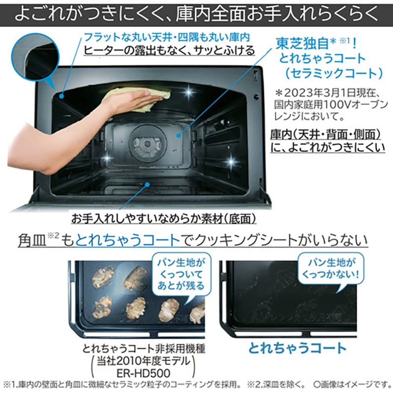 TOSHIBA 過熱水蒸気オーブンレンジ 石窯ドーム ER-YD3000(W) 電子