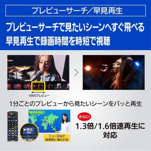 Panasonic ブルーレイディスクレコーダー 全自動 DIGA DMR-2X302 パナソニック 3TB HDD 7チューナー搭載 最大6チャンネルまるごと録画可能 ディーガ