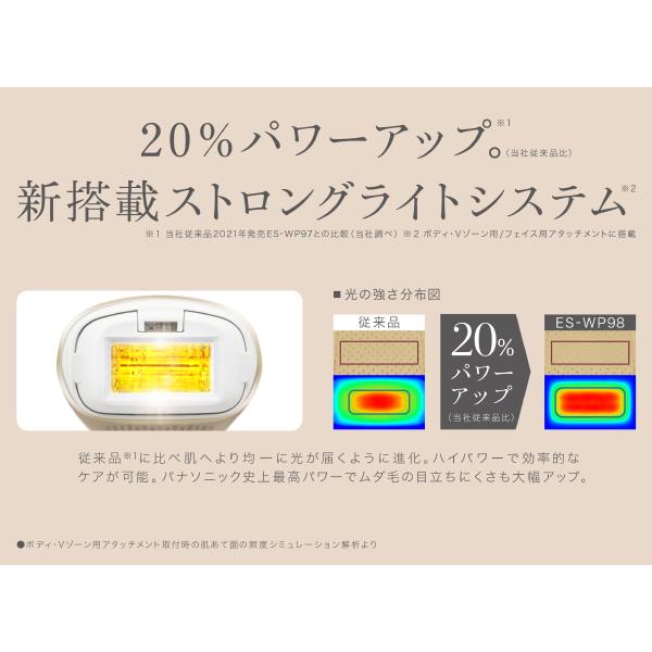 Panasonic 光美容器 ハイパワータイプ ES-WP98-N ゴールド フラッシュ式  AC100V-240V