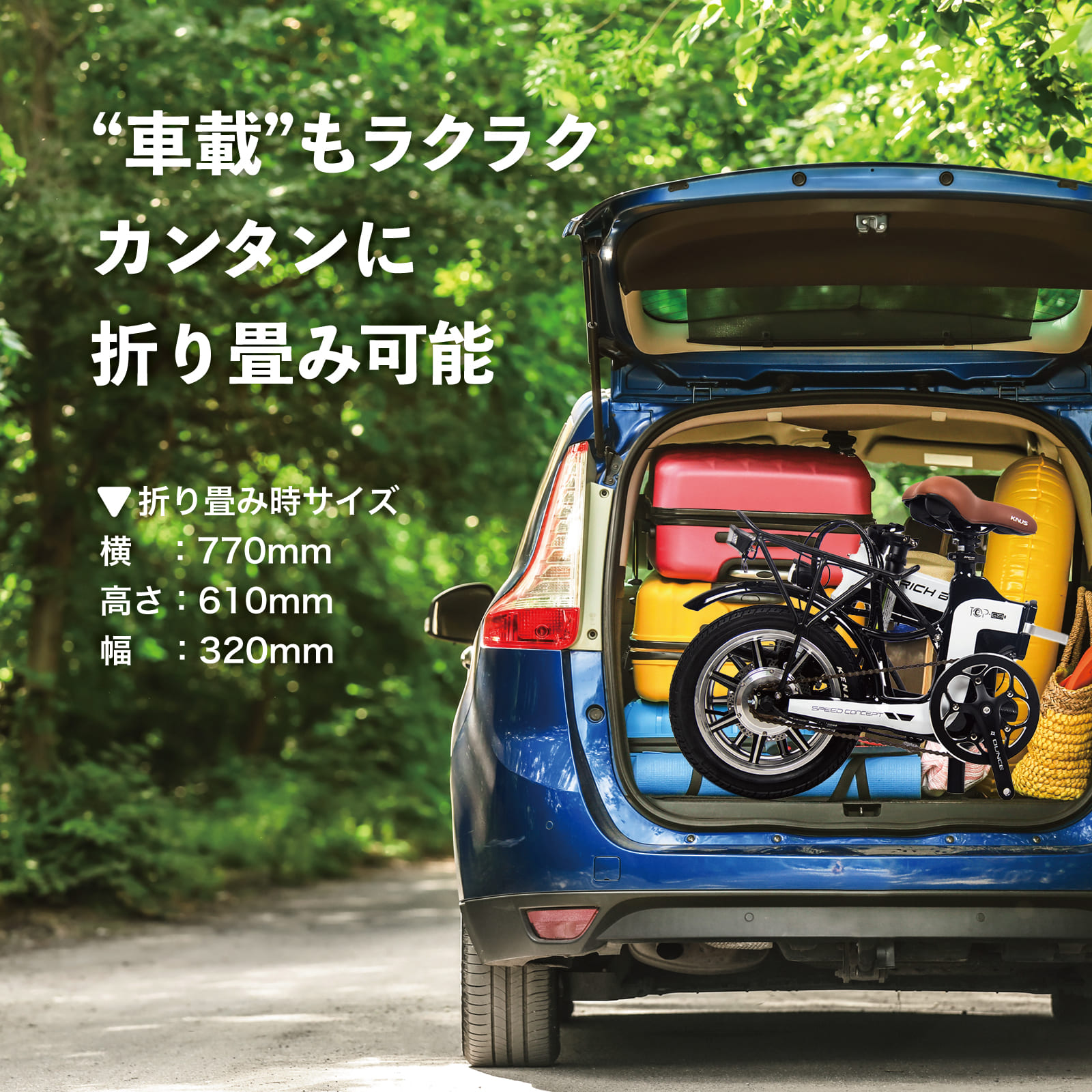 電動バイク ペダル付き RICH BIT TOP619 原付 免許で 公道走行可 電動自転車 自転車 マウンテンバイク の3WAY 折りたたみ できる おしゃれ フル電動 ナンバー 取得可能 20インチ FAT タイヤ で 通勤 通学 にも おすすめ