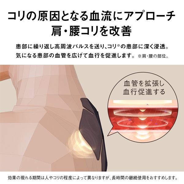 家庭用電気治療器 パナソニック CoriCoran コリ治療 簡単装着 12個の高周波デバイス 肩 高周波治療器 K グレージュ コリコランワイド EW-RA550　EW-RA550-H