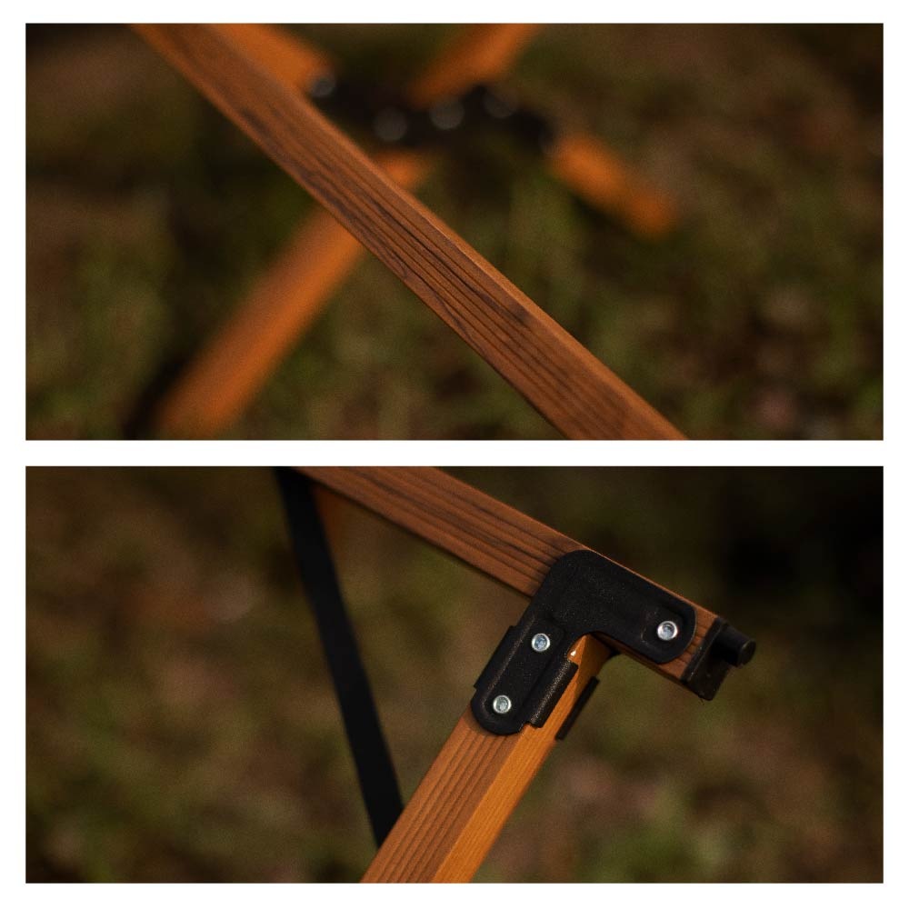 Off Week 木目調 アルミ ロールテーブル 120×60cm  4~5人用 収納袋付き