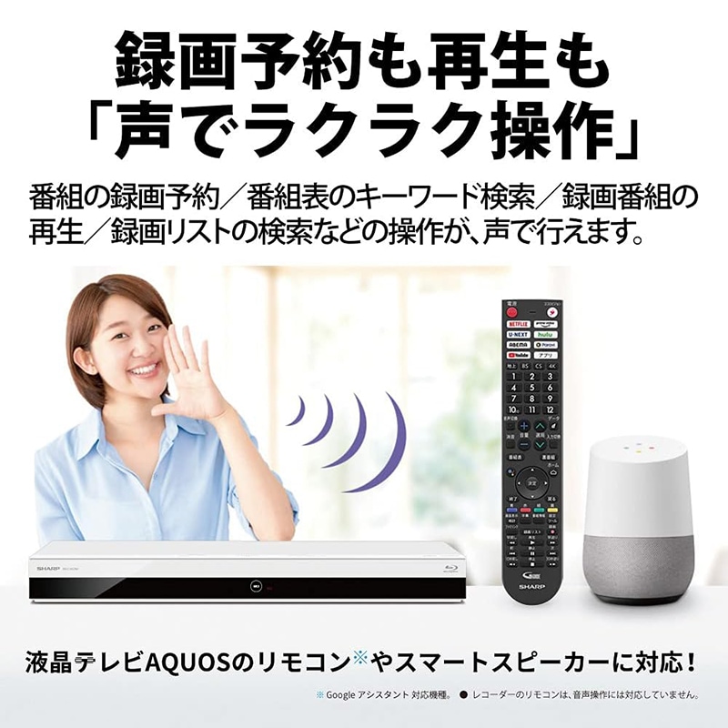 SHARP ブルーレイディスクレコーダー 4B-C30DW3 シャープ AQUOSブルーレイ 2チューナー 3TB UHDBD 4Kチューナーブラック系