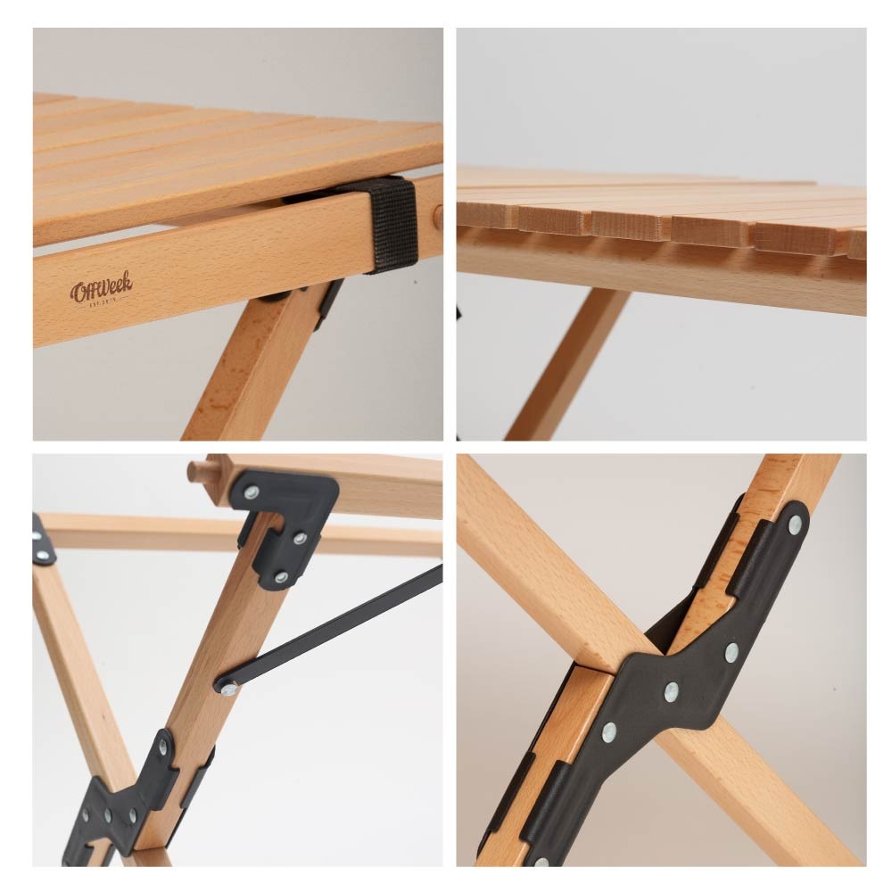 Off Week 木製 ロールテーブル 3サイズ 幅60cm /90cm /120cm  ウッドロールテーブル 収納袋付き メーカー1年保証付