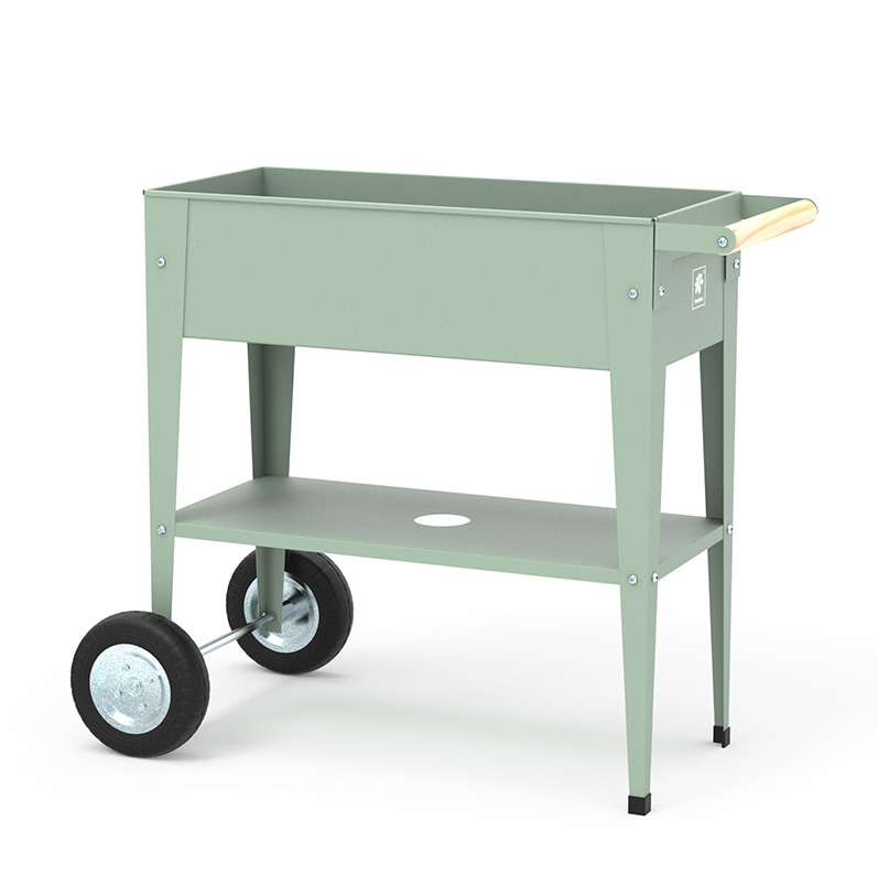 移動式栽培プランター トローリーワゴン ミントグリーン (希少カラー