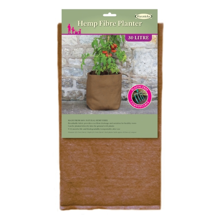 たためる麻製プランター 20L 鉢カバー 生分解性 | Hemp Fibre Pot 20L