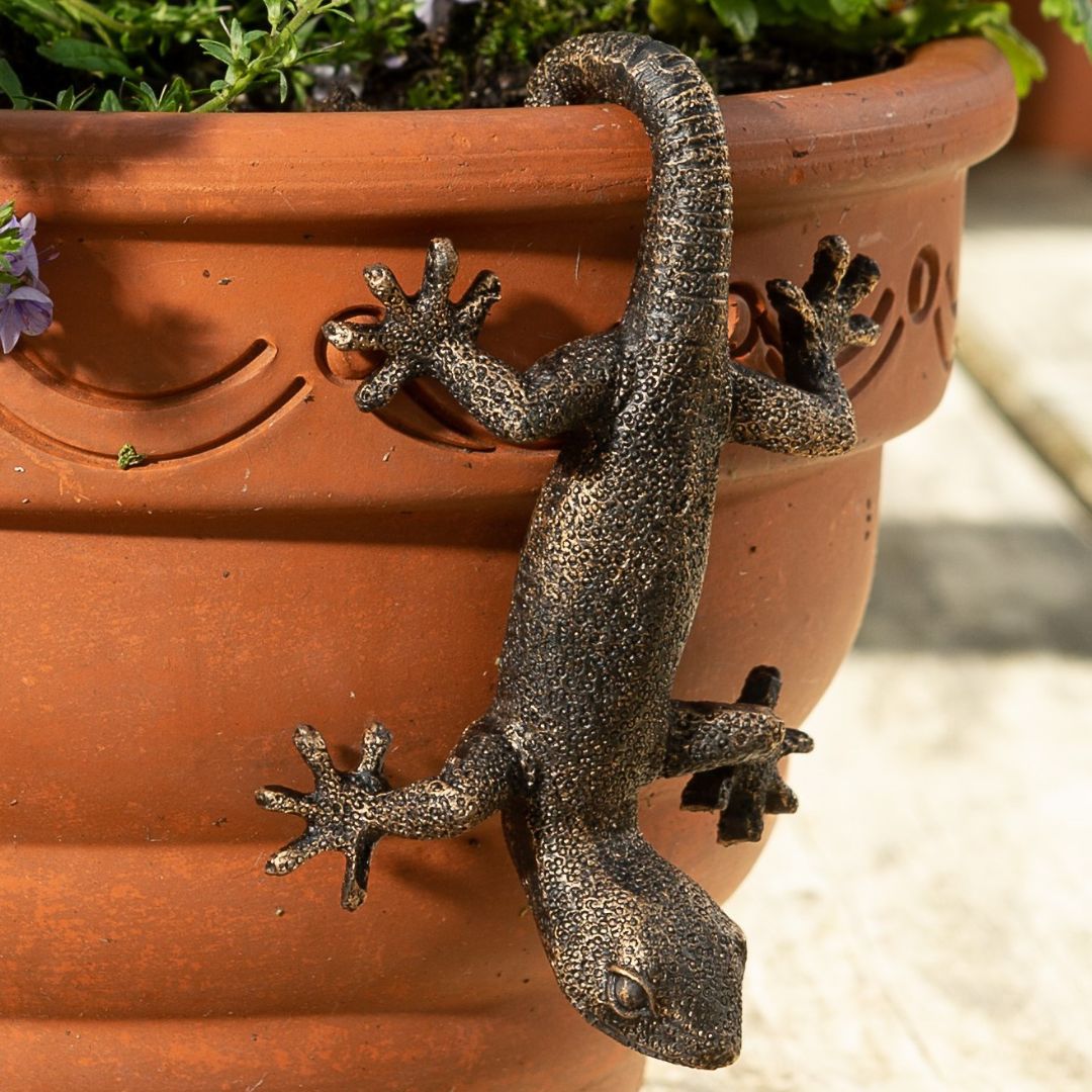 鉢オブジェ ヤモリ ゲッコ― ガーデンアクセサリー | Pot Buddies