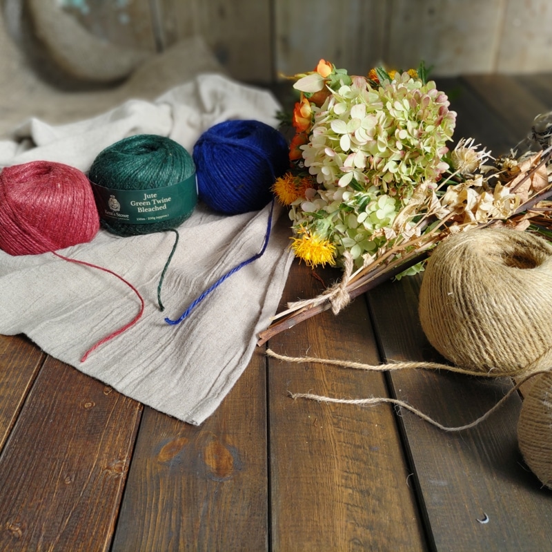 Jute Twine Bleached Cranberry