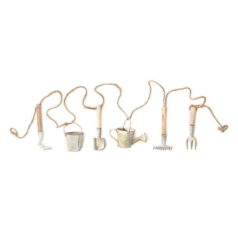 Garden Tools Garland, White Wash