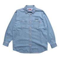 Hellrazor �إ�쥤���� BLOCK LOGO DENIM SHIRT