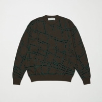 BAL Х NET JACQUARD COTTON CREWNECK SWEATER
