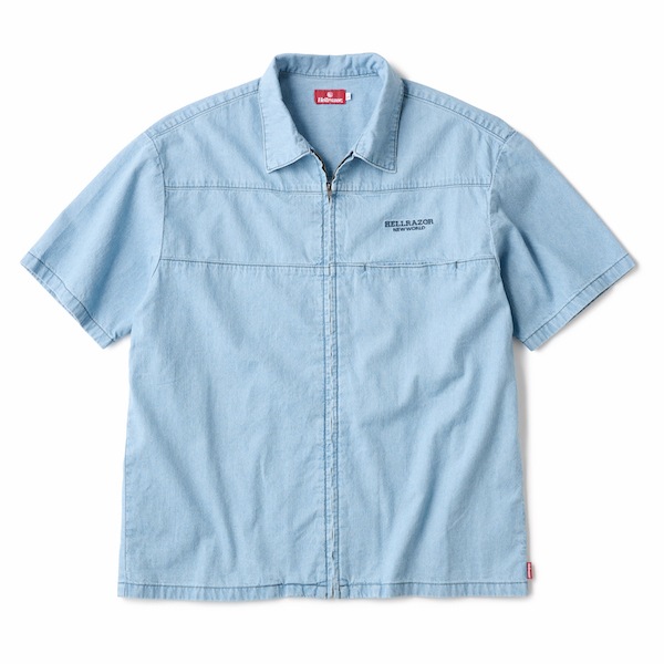 トップス Hellrazor Hellrazor ヘルレイザー DENIM ZIP SHIRT | Hellrazor / ヘル