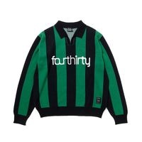 430 fourthirty եƥ L/S STRIPE JERSEY KNIT POLO