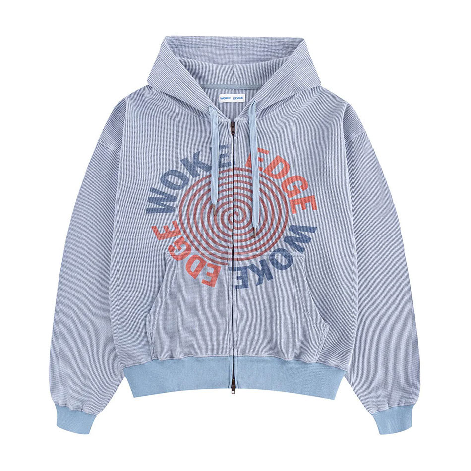 WOKE EDGE ウォークエッジ Washed Thermal Zip Hoodie | WOKE EDGE