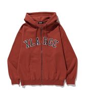 XLARGE �������ȥ�顼�� PERFORATED LEATHER LOGO ZIP UP HOODED SWEATSHIRT