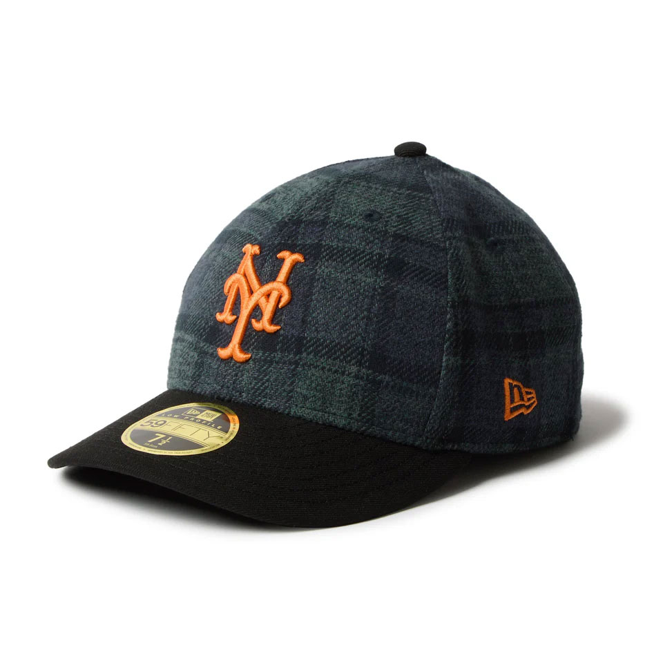 NEW ERA ˥塼 LP 59FIFTY MLB Plaid Flannel Check Newyork Mets Green/Black Visor
